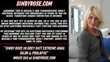 Sindy Rose in grey suit extreme anal dildo & prolapse snapshot 1