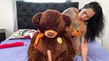 JhoanitaCat playing with her teddy masturbates him and fucks him in the ass snapshot 3