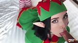 Gift from Christmas Elf - Hot Blowjob and Sex with Cum on Wet Pussy POV snapshot 3