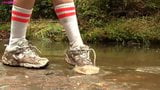 Caroline New Balance sneaker hike with mud and water preview snapshot 14