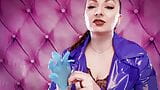 ASMR video hot sounding with Arya Grander - blue nitrile gloves fetish close up video snapshot 2