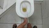 Budak remaja kencing di tandas. snapshot 4