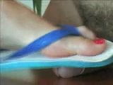 Cock crush with blue flip flops 2 snapshot 3