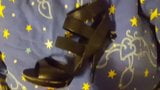 Cum on my mother's shoes with heels. snapshot 1