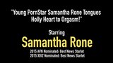 ¡La joven estrella porno samantha rone lanza la lengua a holly heart hasta el orgasmo! snapshot 1