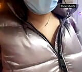 Desi bhabhi showing her boobs in her jacket in public place snapshot 15