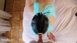 Estranho de peitos grandes de cabelo azul leva minha creampie snapshot 5