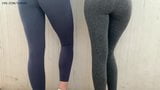 POV, Doppelarsch, verehren und draußen in Leggings spucken snapshot 3