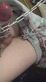 Edging with BDSM Chains Nipple Clamps Small Uncut Cock Rings snapshot 4