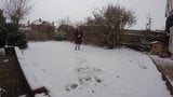 Pregnant wife Flashing Naked in the Snow snapshot 3