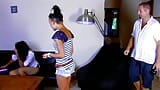 Dark haired German slut gets her holes pounded on the couch snapshot 2