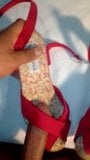 Follando tacones wedges rojos shoejob snapshot 10