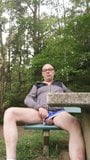 Quick Milking in Adidas Shorts in Front of Campers - Hamburg snapshot 5