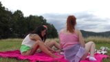 Atomic Girl Wedgies with lots of colorful Panties and Thongs in Miniskirts Socks Try On Outdoors with Leon Lambert Girls snapshot 4