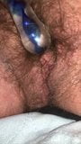 glass toy in Blondie's hairy pussy snapshot 2