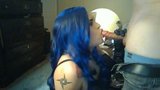 crossdresser with blue hair sucks snapshot 1