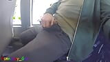 My first attempt: jerking off in a moving bus, unfortunately only with a soft cock. snapshot 2