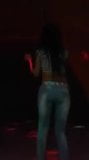 Sexy dancing brunette tight jeans snapshot 1