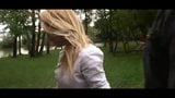 Sexy blonde gets gangbanged outdoors snapshot 4