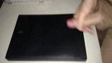 Huge cumshot on colleague laptop in the office snapshot 4