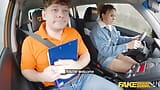 Fake Driving School Big tits Ukrainian blonde worst driver ever but this cheating wife is great fuck snapshot 4