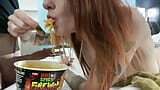 Spicy noodle challenge with blowjob and fuck from behind closeup snapshot 4