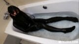 Fejira com – Cute latex clad woman masturbating in the shower snapshot 7