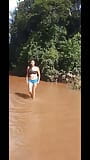 MEXICAN YOUNG Practicing double penetration for the first time in the river snapshot 1