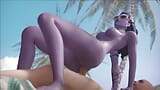 Xordel Widowmaker Beach intense anal riding on the beach hot tasty big ass enjoying big cock with her lover on her hot vacation snapshot 4