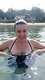 Flashing my big tits at public beach snapshot 6