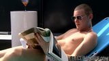 Amateur Adam W jerking off while enjoying magazine and sun snapshot 3