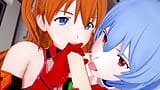 Asuka and Rei give a blojob in POV : Neon Genesis Evangelion 3D Hentai Parody snapshot 5