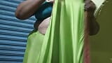 My Indian stepmom dress remove and saree wear my front side I see and record video snapshot 5