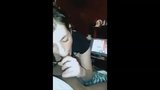 Cute young white chick swallows black boyfriend cum snapshot 5