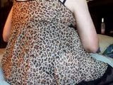 Leopard Lingerie with Black Knobby Vibrator. snapshot 2