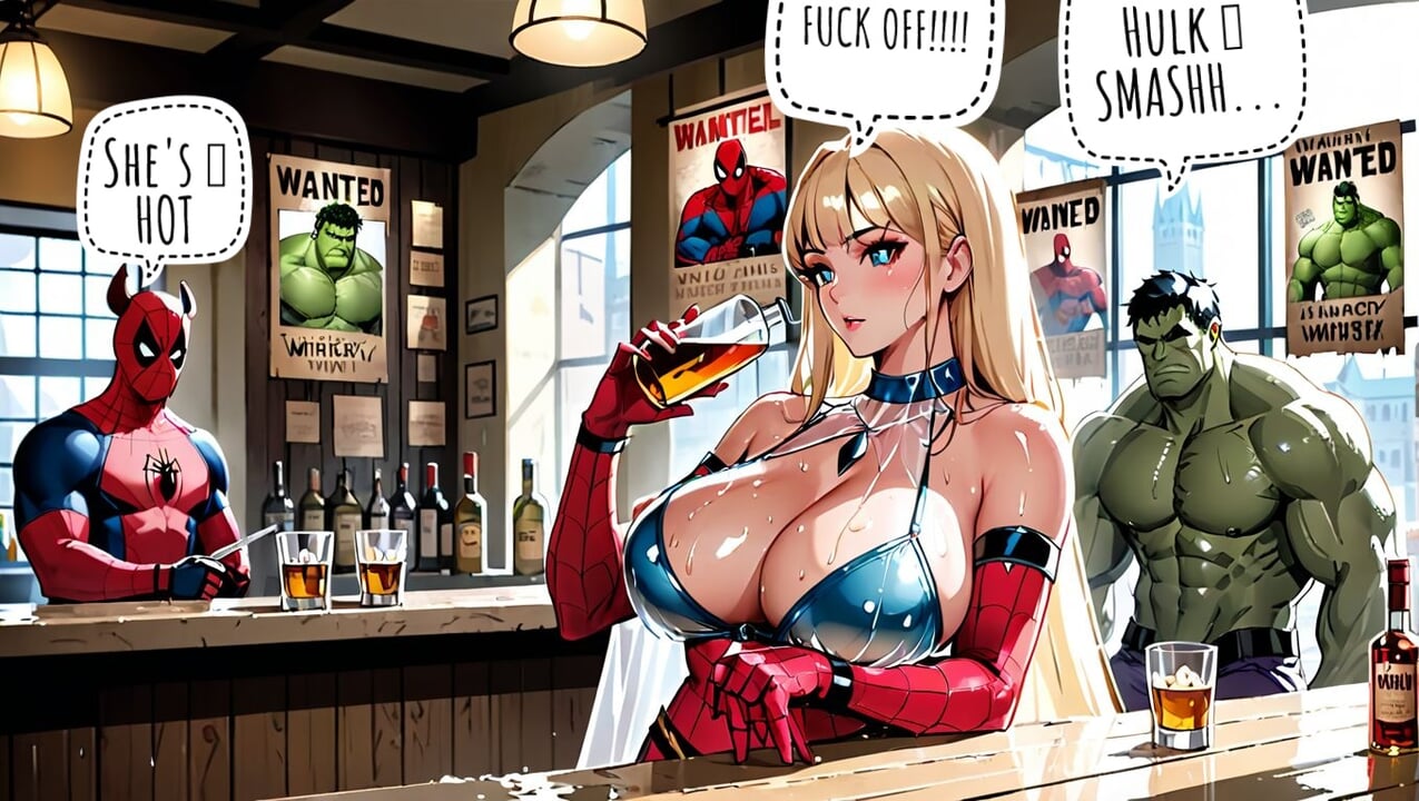 AI generato fumetti anime senza censure di donne indiane arrapate con supereroi arrapati