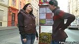 Busty brunette fatty picks up young guy from street snapshot 4