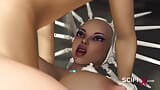 Sci-Fi-Analsex! Super heiße College-Mädchen Schlampen & wird von vollbusigem 3D-Schwanzgirl in den Arsch gefickt snapshot 13