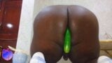 Black Chubby Ass play with a Cucumber snapshot 4