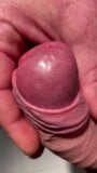 Edging his big cock head with his own foreskin until he cums snapshot 11