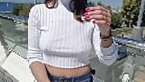 I walk around the city and flash my breasts in public snapshot 15