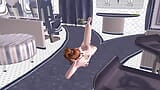 アニメーション3Dポルノ - 飛行機でセクシーなポーズをとり、セクシーなマンコを指で送る美しい10代の女の子 snapshot 9