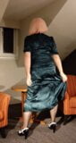 Crossdresser in satin dress snapshot 2