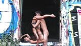 Acrobatic FFM Threesome in an abandoned building snapshot 6