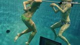 Girls Andrea and Monica stripping one another underwater snapshot 6