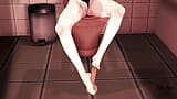 Menina sexy gata neko em meias arrastão com os pés snapshot 8