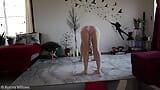 Goddess Aurora Willows Stretching in Pink Shorts snapshot 1