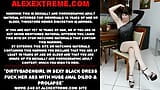 Dirtygadengirl en sexy vestido negro folla su culo con un enorme consolador anal y prolapso snapshot 1