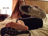 Amber Lilly  tasting her sweaty sneakers and foot snapshot 7