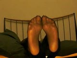 Worship feet in black pantyhose snapshot 1